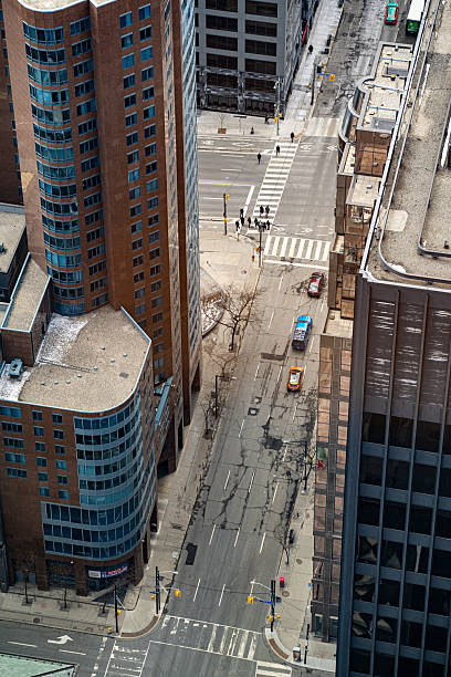 istock Aerial view of an intersection in downtown Toronto. 2211535845