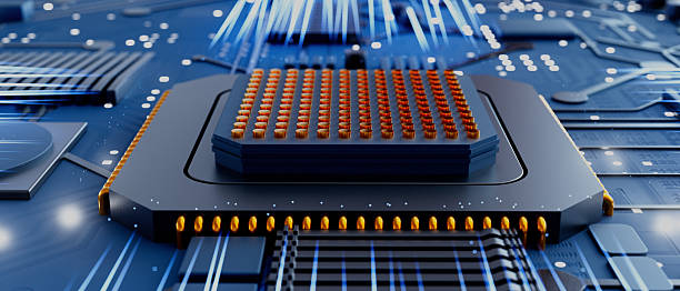 istock A computer motherboard chip is shown in a blue background with a white outline 2211538852