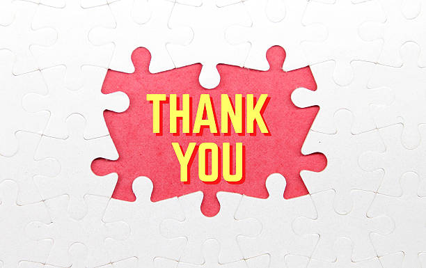 Puzzle with word thank you text