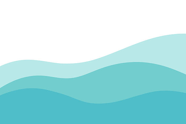 ilustrații de stoc cu val de mare cu mai multe straturi, ilustrație vectorială, design plat, fundal abstract - val