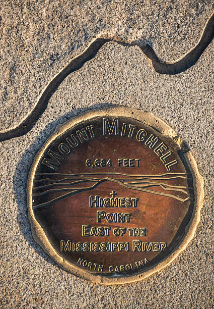 istock A bronze plaque marks the 6663-foot summit, Mount Mitchell State Park 2211544143