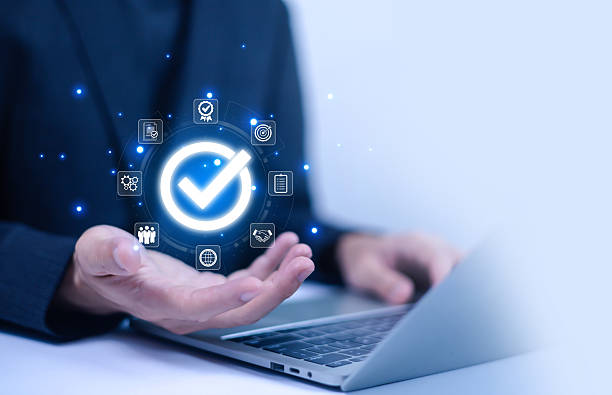istock Quality certification mark on white background. Audit, Business, Assurance, Control, Digital, Service, Complete, Evaluation, Service and standards 2211548716