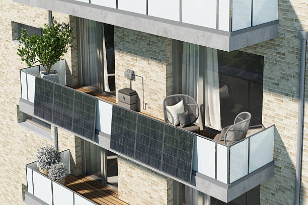 istock Modern Building with balcony power plant 2211570304