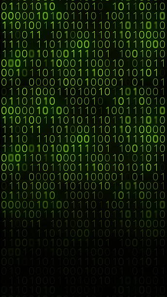 90+ Vertical Green Binary Code Matrix Background Stock Illustrations ...