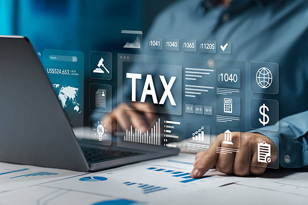 istock Businessman accounting, Calculating income-expenses and analyzing investment data reports. Annual tax reduction planning concept, financial and tax systems. 2211579017