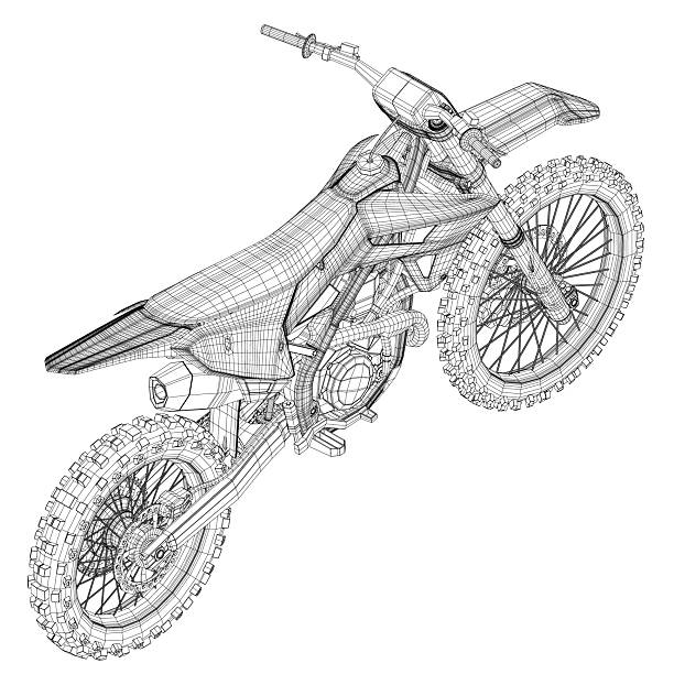 istock A black and white drawing of a dirt bike with a wheelie 2211579864