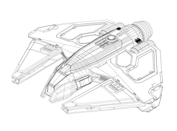 5,500+ Vintage Spaceship Drawing Illustrations - iStock