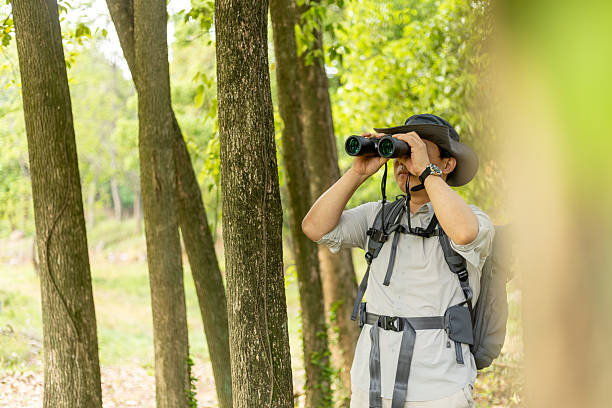 istock Wildlife traveler using binoculars to observe wild animals 2211582925