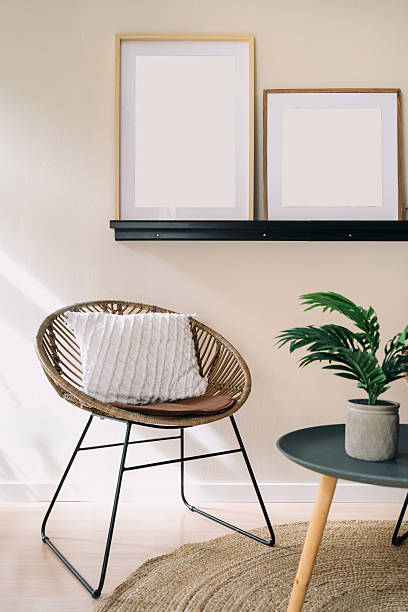 istock Modern living room interior with minimalist decor and cozy seating options 2211587349