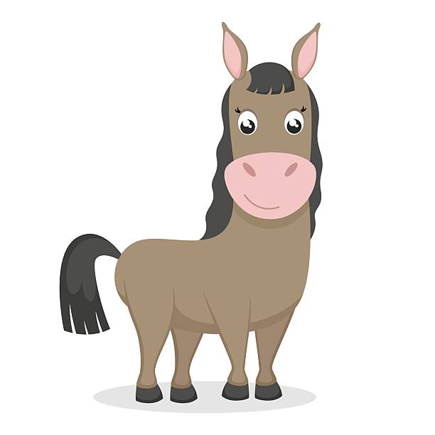 istock Cute horse on white background. Vector illustration in flat style, cartoon character. 2211590980