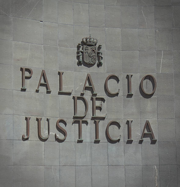 istock Palacio de Justicia (Ministry of Justice) sign on a building 2211595061