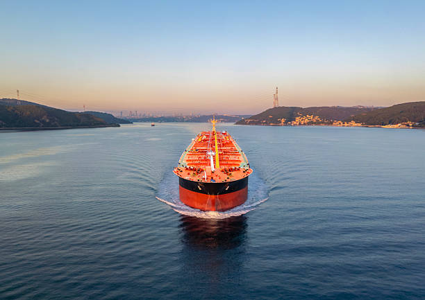 istock A supertanker loaded with crude oil is heading full speed ahead. 2211598497