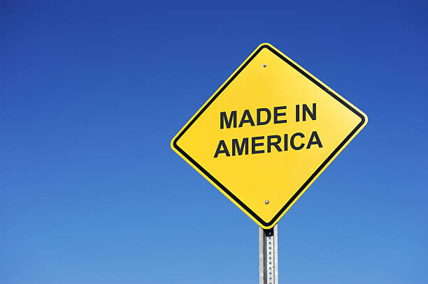 road warning sign with text made in America
