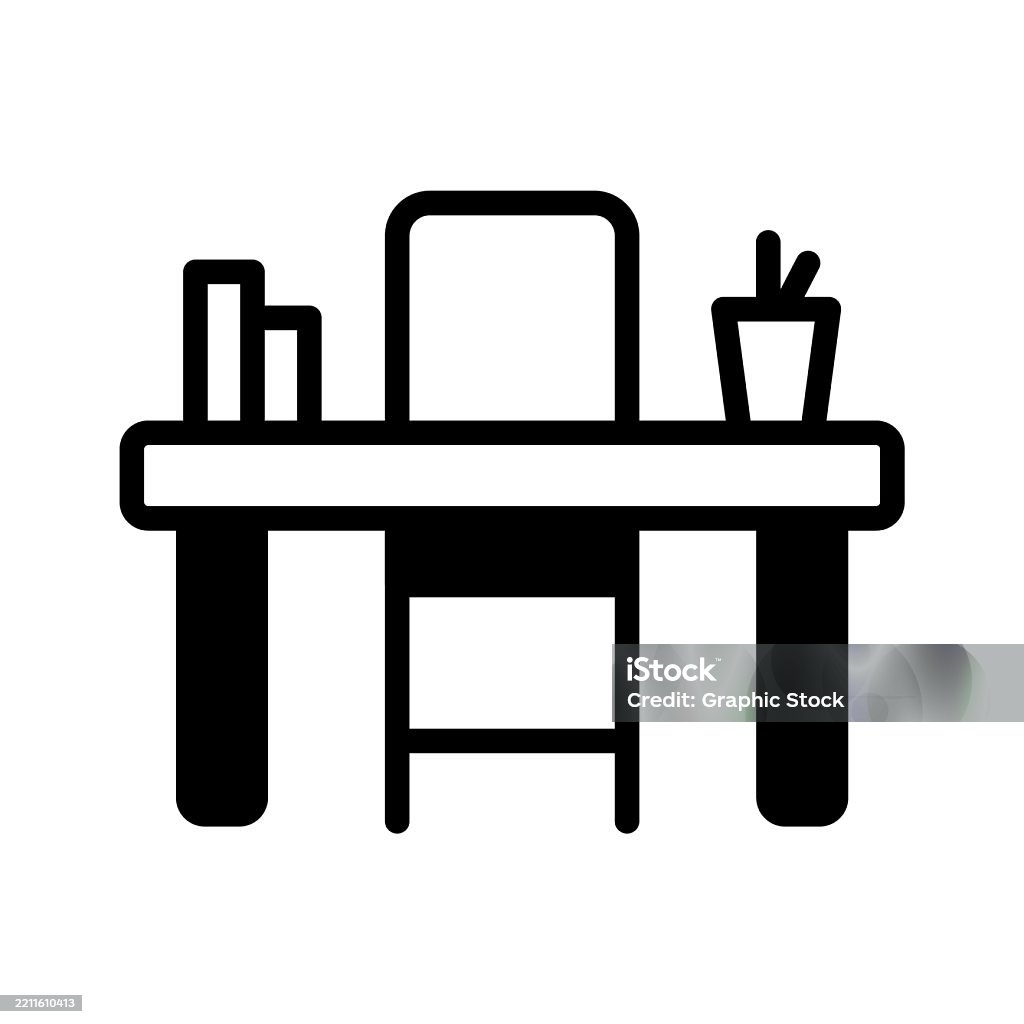Study Table Vector Image Study Table Stock Illustration - Download Image Now - Desk, Domestic ...