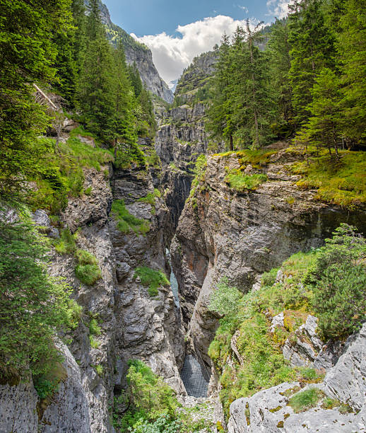 The chasm Gletscherschlucht over Grindelwald - Switzerland