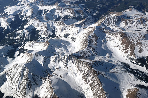 aerial view of snow mountains