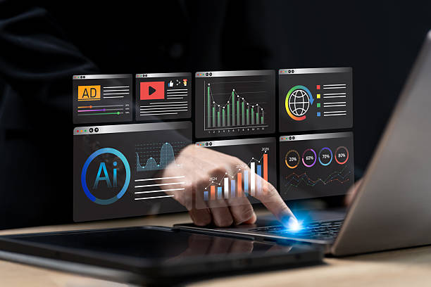 istock Data analytics automated with AI technology, Financial growth forecasts concept, Businesswomen  Analytics business Reports, Digital marketing, KPI, Sales, Profit, business trends dashboard with charts 2211620028
