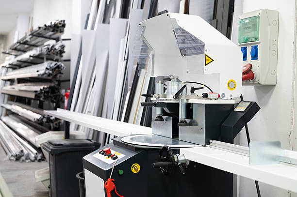 istock Aluminum cutting machine in a carpenter's workshop 2211621583
