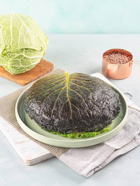 istock Chou farci, stuffed savoy cabbage pie with lentil quinoa ragu 2211633734