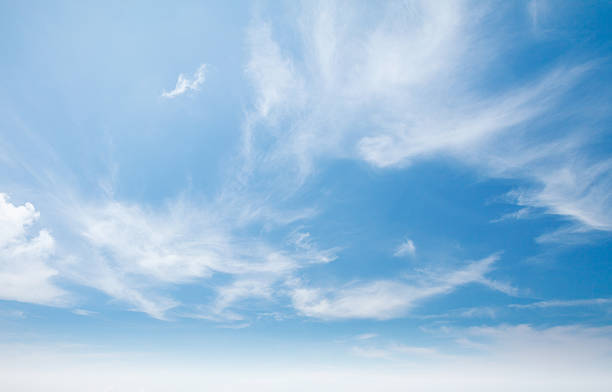 istock Bright Blue Sky with White Cloud background: Cyan Clear Summer Day with Light Gradients winter cloudy and Nature Beauty texture, Horizon air in summer day. abstract Landscape spring View 2211635883
