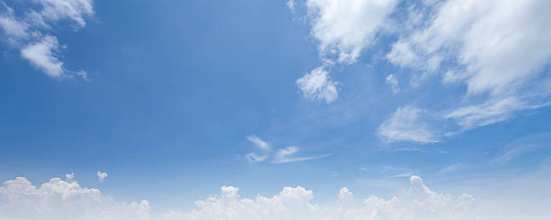 istock Bright Blue Sky with White Cloud background: Cyan Clear Summer Day with Light Gradients winter cloudy and Nature Beauty texture, Horizon air in summer day. abstract Landscape spring View 2211635884