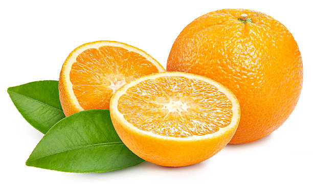 istock Fresh organic orange with leaves isolated on white background 2211646687