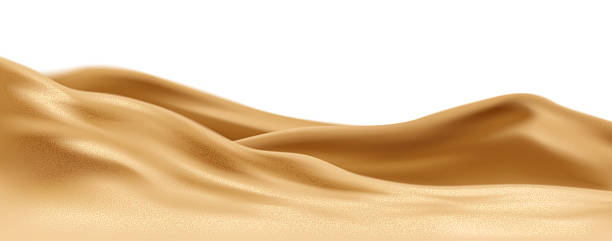 istock Golden Sand Dunes Vector Illustration Depicting Wavy Desert Shapes in a Minimalistic Style on a White Background, Highlighting Natural Elegance 2211652369