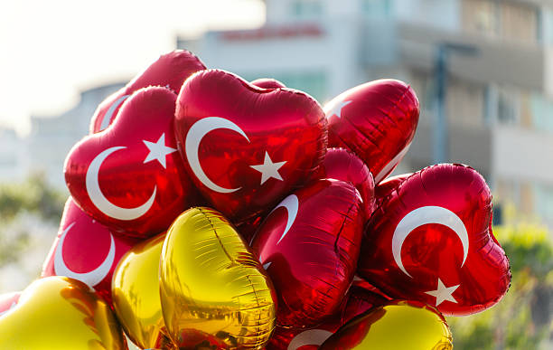 istock Turkish flag balloons, Close up 2211657284