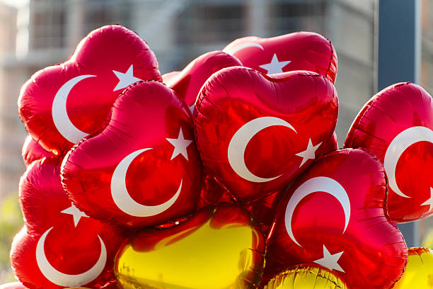 istock Turkish flag balloons, Close up 2211657285