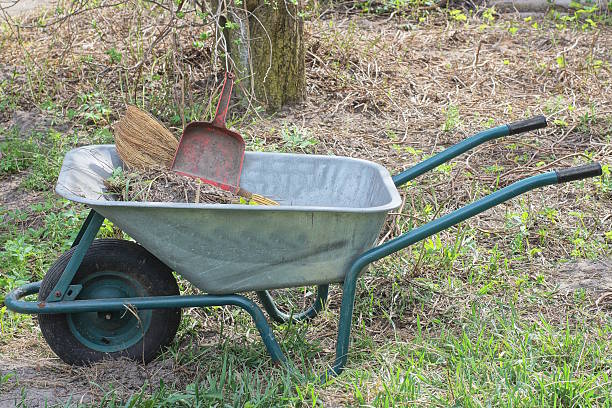 istock one large metal garden wheelbarrow with a dustpan 2211664080