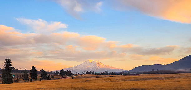 istock Exploring snow covered Mount Shasta during sunset in California 2211665159