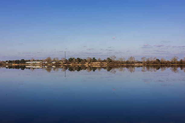istock Blue sky and river. Calm landscape 2211665344