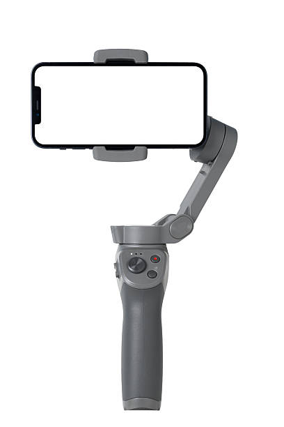 istock Smartphone Gimbal Stabilizer -  Blank Screen, Landscape Mode, Isolated on White Background 2211674876