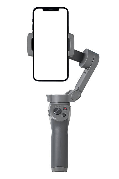 istock Smartphone Gimbal Stabilizer -  Blank Screen, Portrait Mode, Isolated on White Background 2211674878