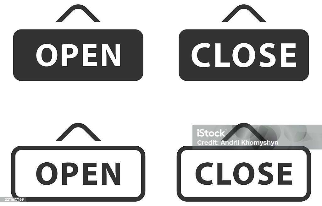 In Store Availability Sign Business Availability Concept Vector Illustration Featuring Open And ...