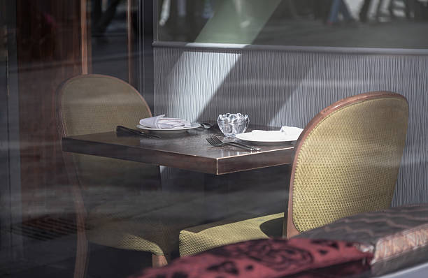 Table setting with food with a New York City view