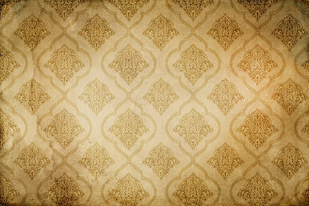 istock Old grunge paper background with decorative vintage ornament. 2211683903