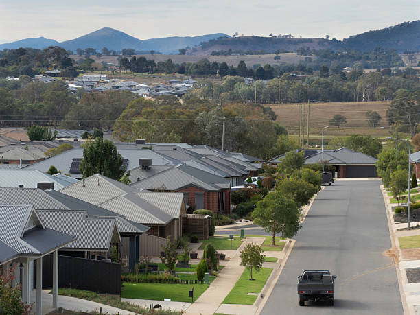 istock Suburban houses close together 2211698420