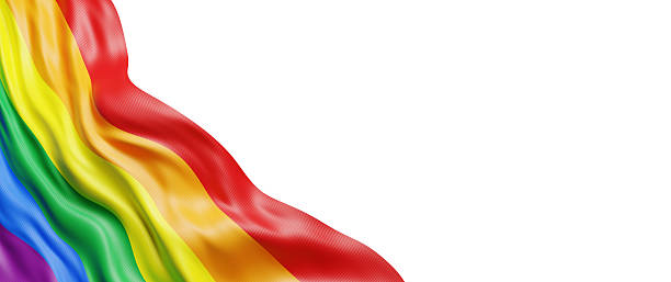 istock Pride month concept design of rainbow flag isolated on white background 3D render 2211706844