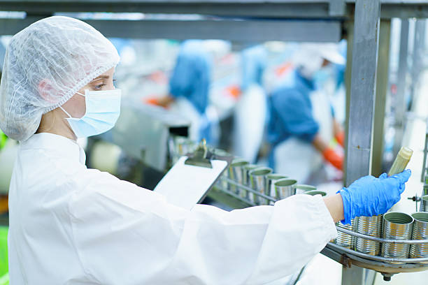 istock Quality control officer is randomly inspecting a raw materials in canned fish production facility. 2211707279