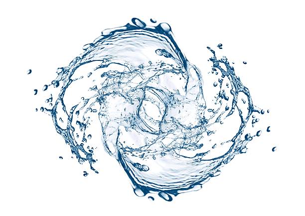 3d illustration of abstract blue water splash on white background with text space