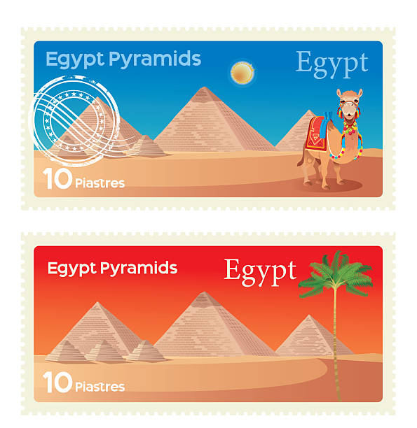 Vector Egyptian Pyramid Stamps