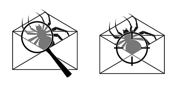istock The email security sign. Fraud and crime in cyberspace. Computer virus in the Internet. Danger of data loss. EPS 10 vector illustrations 2211713651