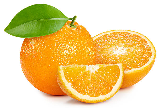 istock Fresh organic orange with leaves isolated on white background 2211717042