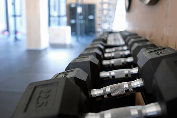 istock Selective focus on a weight rack in a gym 2211719608