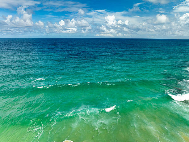 Aerial view beautiful sea surface nature background,Amazing waves texture ocean with clouds