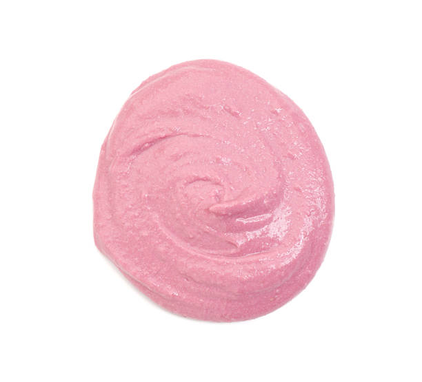 istock Tasty beetroot hummus isolated on white, top view 2211723843