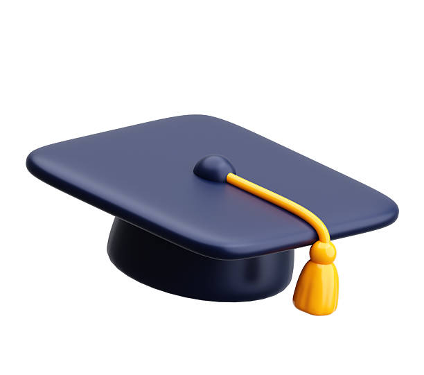 isolated black mortar board.3d render.