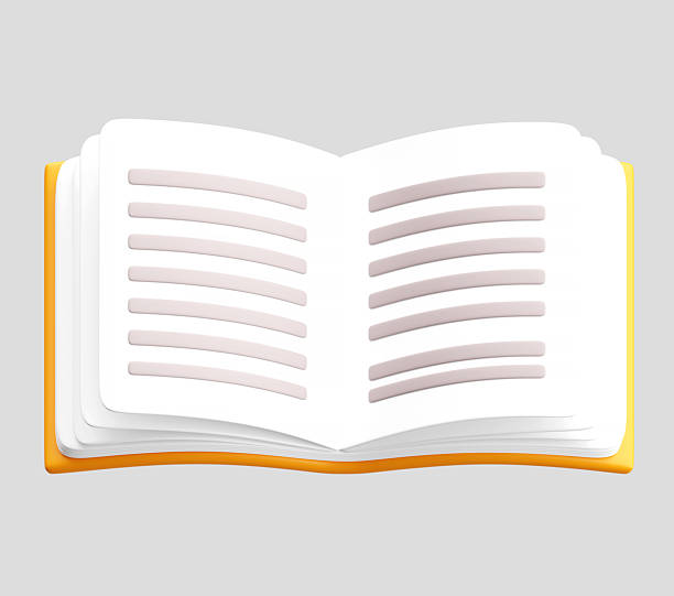 3D Open Book Icon from Top View for Education and Reading