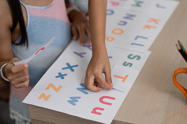 Back to School and Learning Fun. Children engaging in educational activities with their grandmother.
